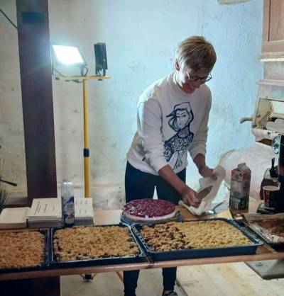 Unser selbst gebackener Kuchen kam sehr gut an.