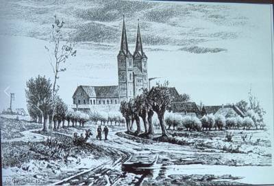 Zeichnung der Klosterkirche in Jerichow