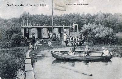 Postkarte Städtische Badeanstaltung Jerichow