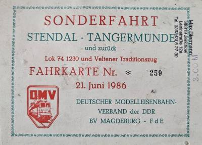 alte Fahrkarte: Sonderfahrt